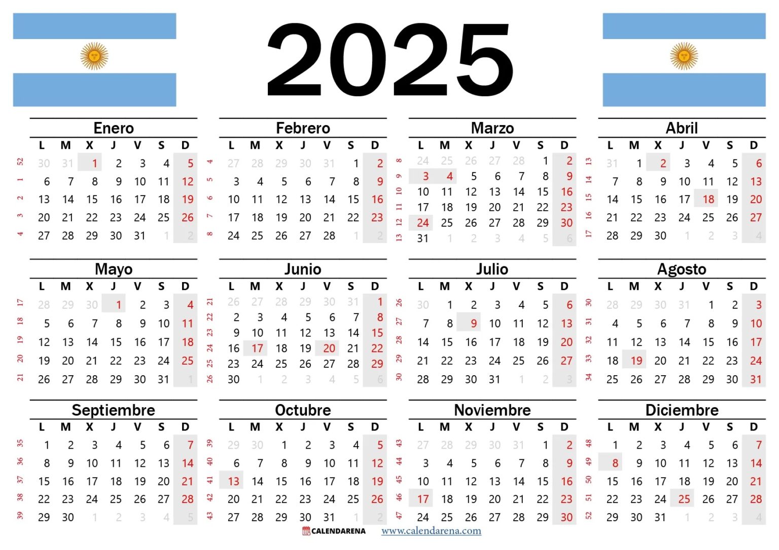 Feriados 2025 Argentina Oficial Geneva Elisabeth